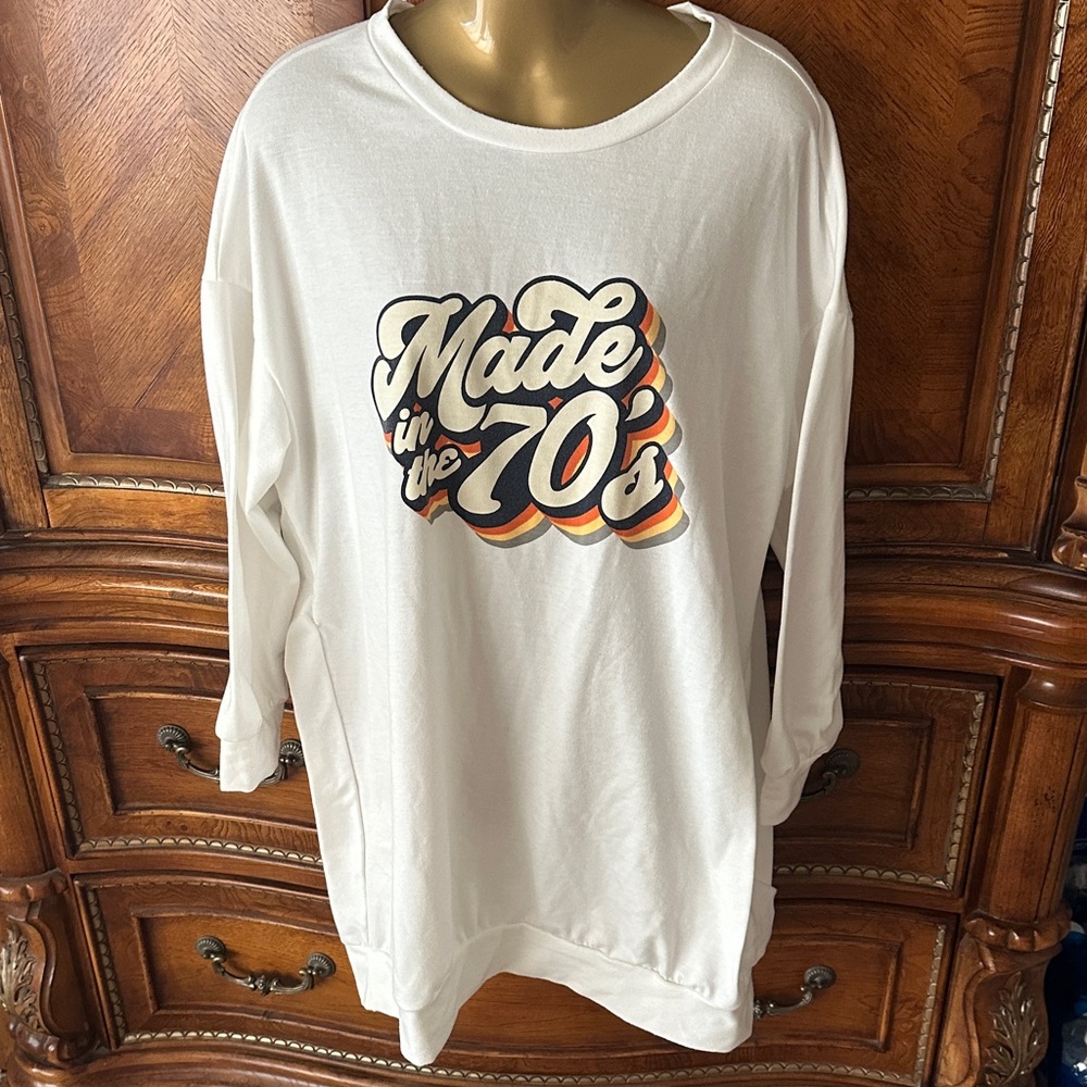 Retro 'Made in the 70s' Cream Graphic Sweatshirt
